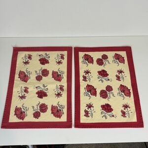 Couleur Nature Placemats Set of 2 15x18in by Bruno Lamy Red Floral